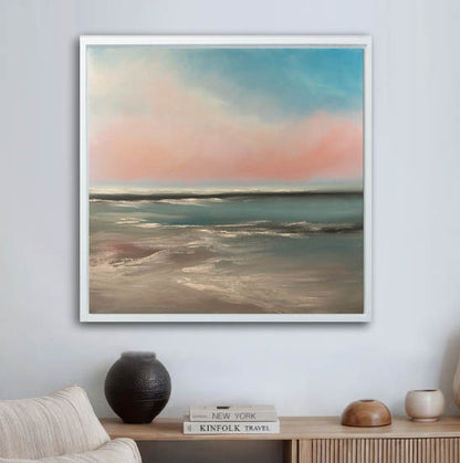 The Calling Original Oil Seascape Framed Canvas Wall Art - Magda Malak Art