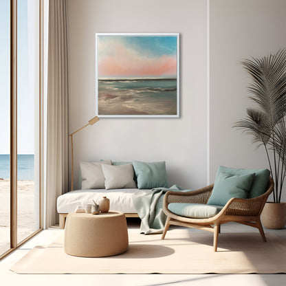 The Calling Original Oil Seascape Framed Canvas Wall Art - Magda Malak Art