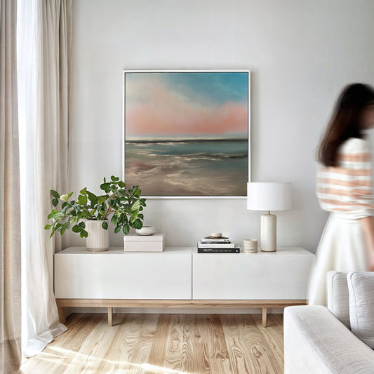 The Calling Original Oil Seascape Framed Canvas Wall Art - Magda Malak Art