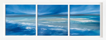 Soul of the Sea Triptych Original Oil Seascape Framed Canvas Wall Art Set of 3