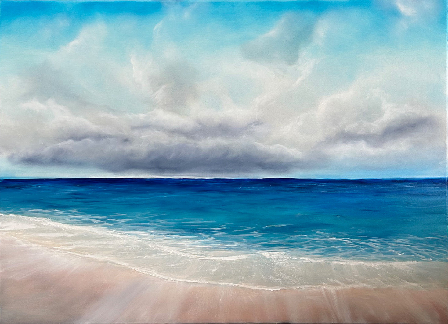Distance- Original Atmospheric Realism Seascape Fine Art - Magda Malak Art