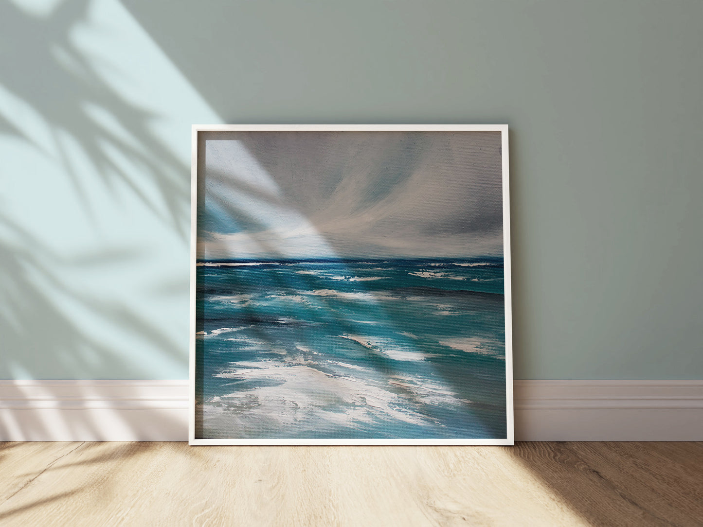 Rushing Waters Original Oil Seascape Framed Canvas Wall Art