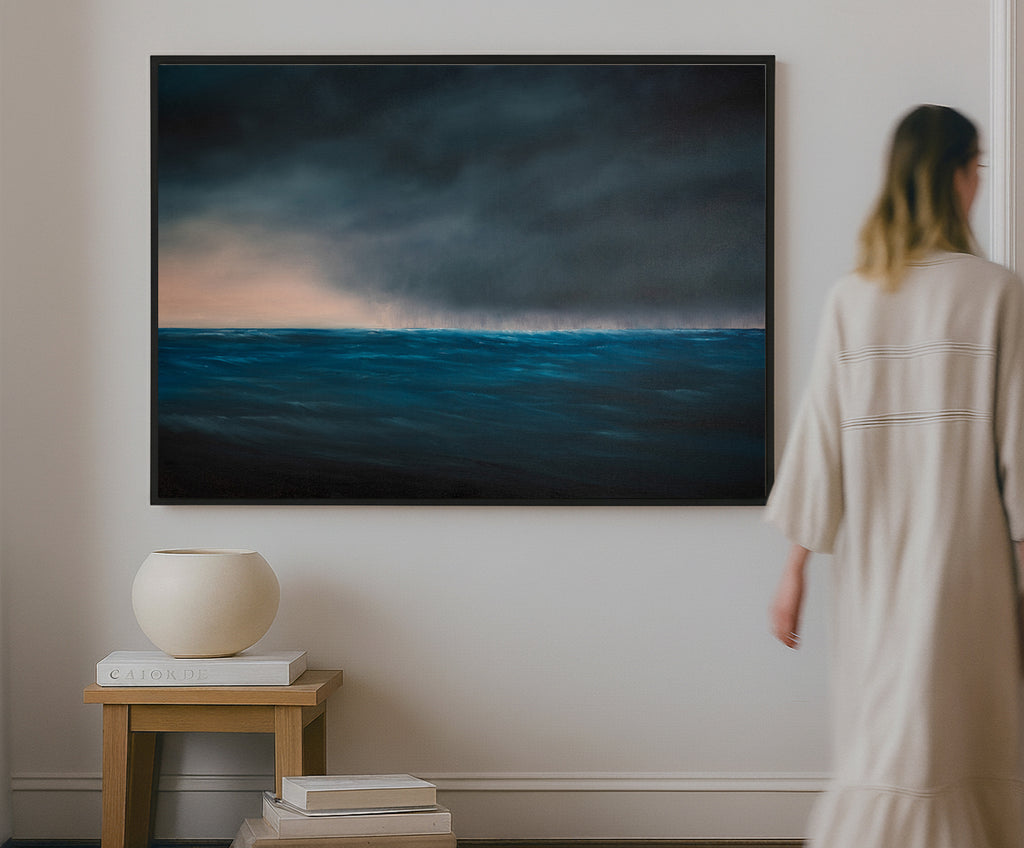 Weather The Storm- Original Abstract Seascape Fine Art by Magda Malak