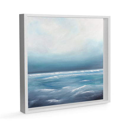 Oceans Dance Original Oil Seascape Framed Canvas Wall Art - Magda Malak Art