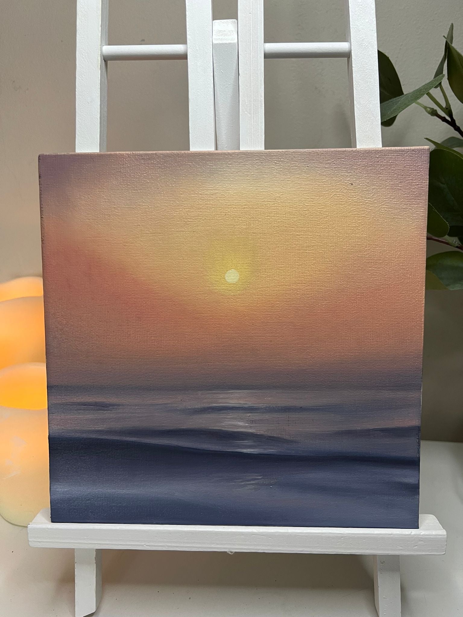 Solstice Glow- Original Contemporary Oil Seascape Painting - Magda Malak Art