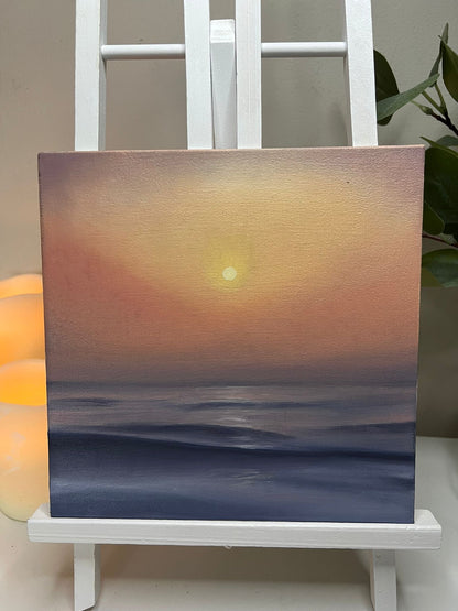 Solstice Glow- Original Contemporary Oil Seascape Painting - Magda Malak Art