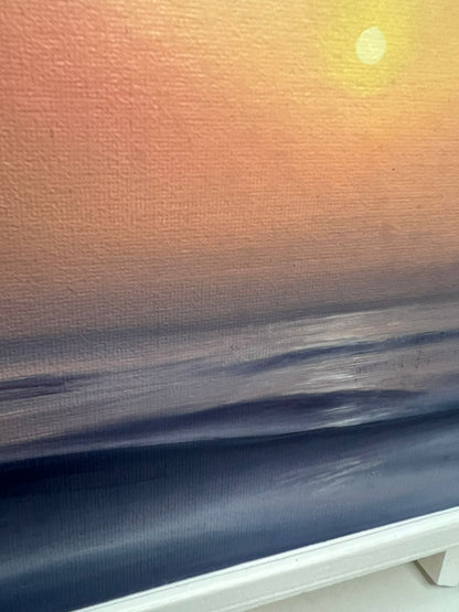 Solstice Glow- Original Contemporary Oil Seascape Painting - Magda Malak Art
