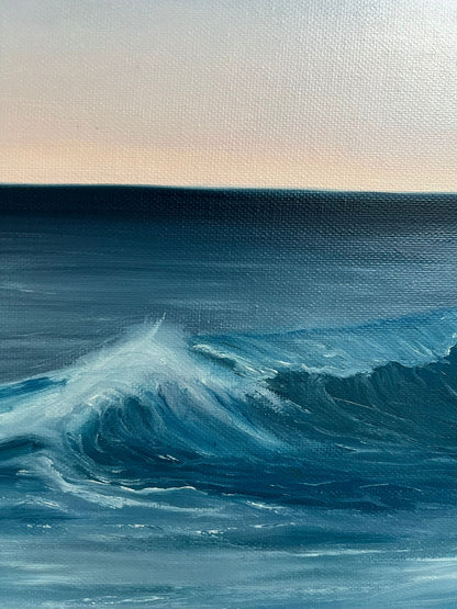 New Dawn- Original Contemporary Seascape Oil Painting - Magda Malak Art