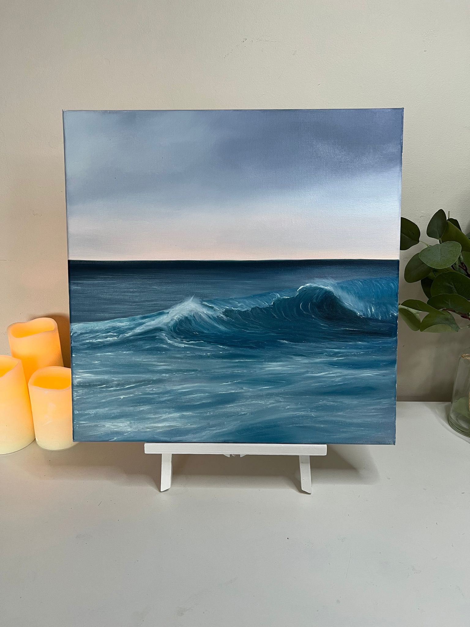 New Dawn- Original Contemporary Seascape Oil Painting - Magda Malak Art