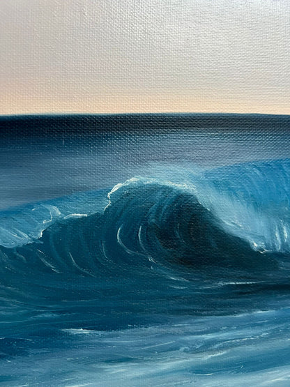 New Dawn- Original Contemporary Seascape Oil Painting - Magda Malak Art