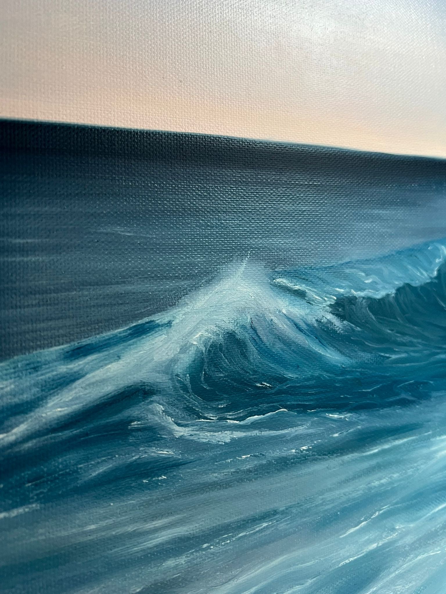 New Dawn- Original Contemporary Seascape Oil Painting - Magda Malak Art