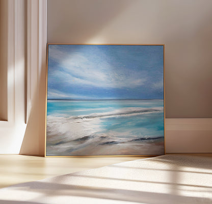 The Cove Original Oil Seascape Framed Canvas Wall Art