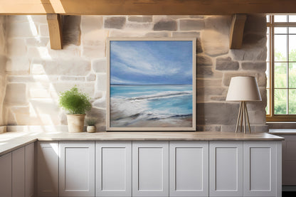 The Cove Original Oil Seascape Framed Canvas Wall Art