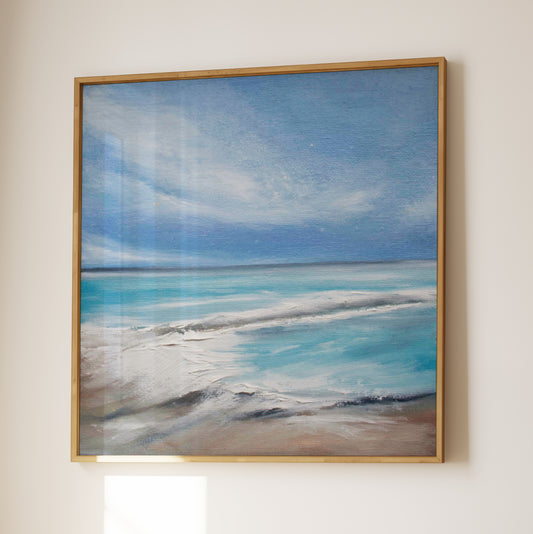 The Cove Original Oil Seascape Framed Canvas Wall Art