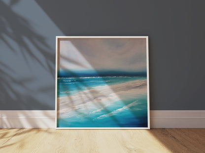 The Deep Original Oil Seascape Framed Canvas Wall Art