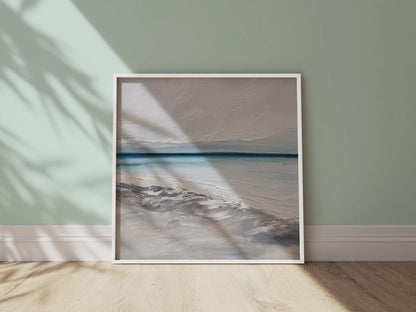 The Blue Beyond Original Oil Seascape Framed Canvas Wall Art