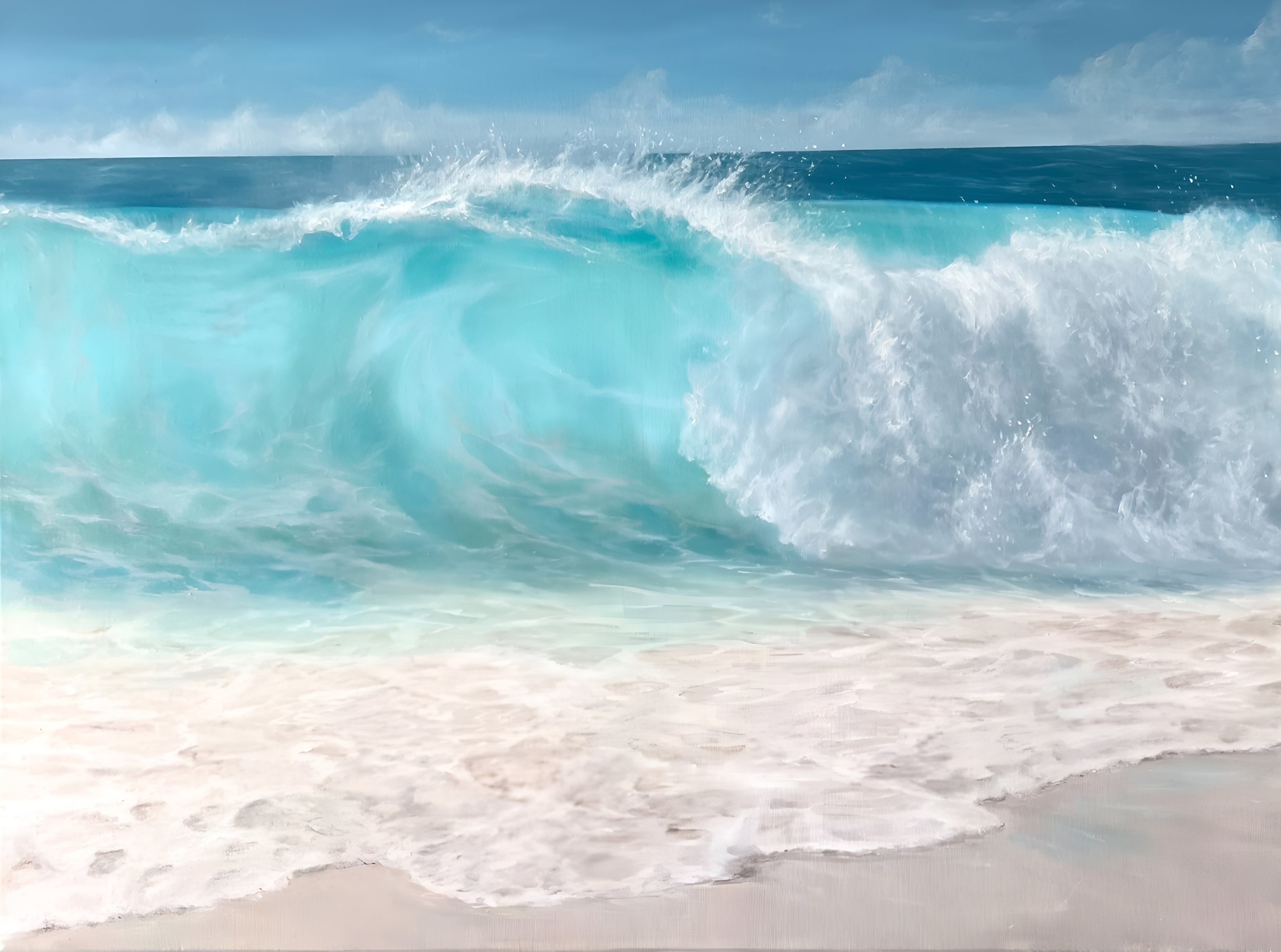 The Grace of Breaking, original oil seascape painting by Magda Malak